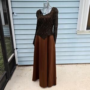 Vintage Beaded Lace Formal Gown by Creative Creations Size 10 | READ